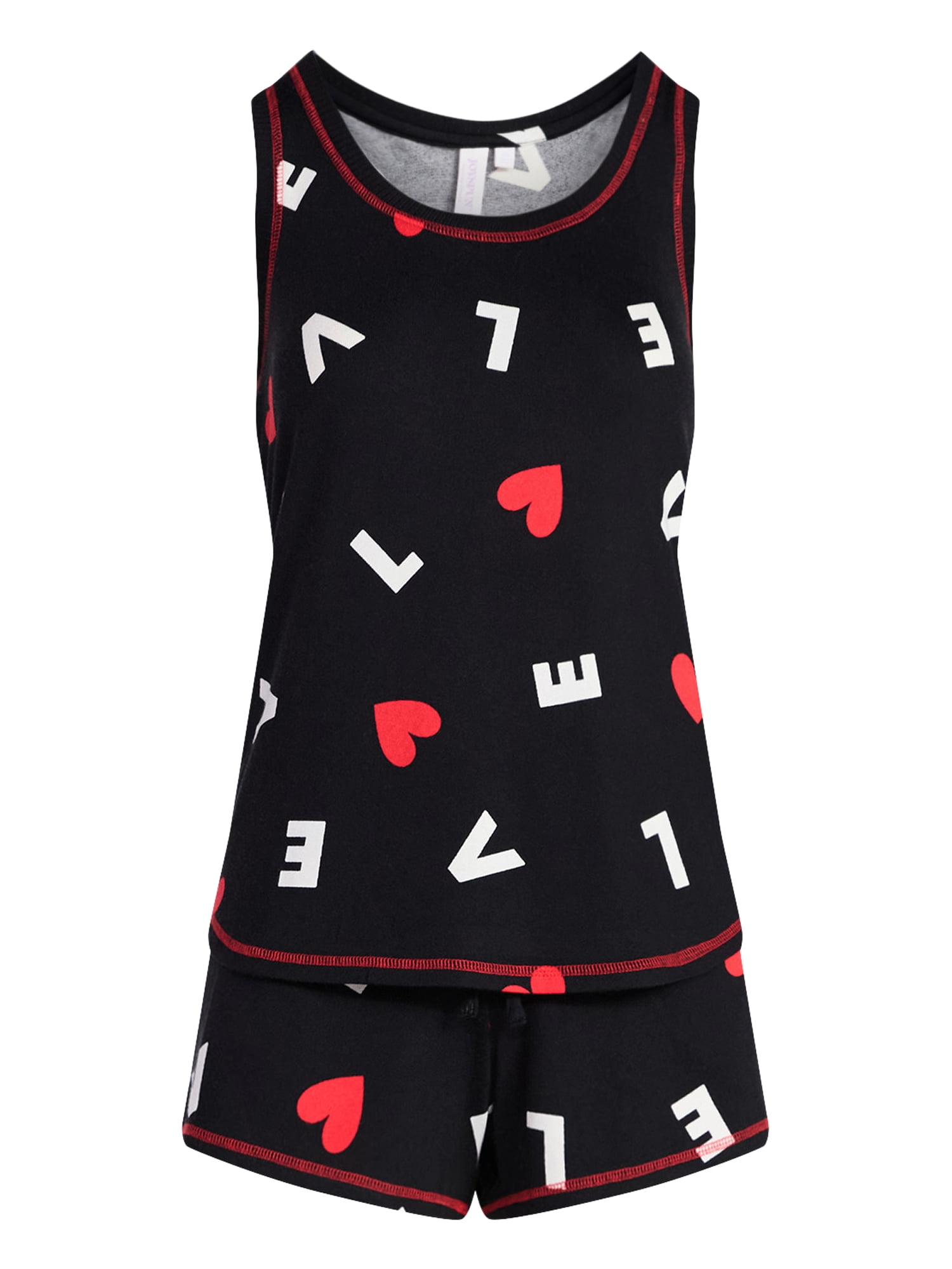 Joyspun Women's Cozy Lounge Collection Hacci Knit Tank Top and Shorts Pajama Set, 2-Piece, Sizes XS-3X