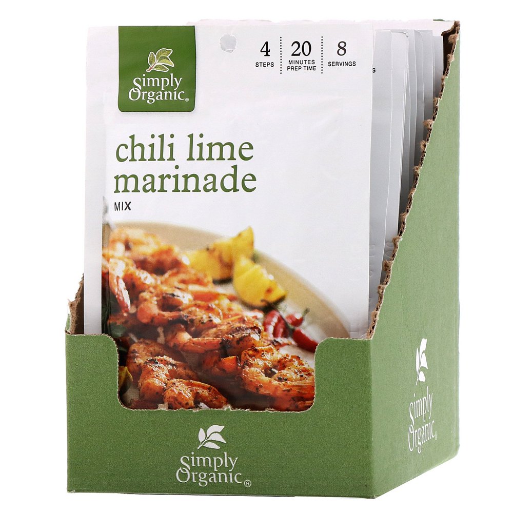 Simply Organic Chili Lime Marinade Mix, 12 Packets, 1.00 oz (28 g) Each