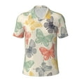 thumbnail image 2 of Daiia Butterfly Pattern Men’s Polo Shirts,Solid Deck Shirt,Classic Fit, Breathable Cotton Polo for Casual and Sport Wear-XX-Large, 2 of 9