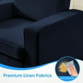 thumbnail image 2 of Puremind 360° Swivel Accent Chair Set of 2, 41"W Oversized Chenille Accent Armchair, Modern Square Armchair, Comfy Reading Chair for Living Room/Office, Blue, 2 of 9