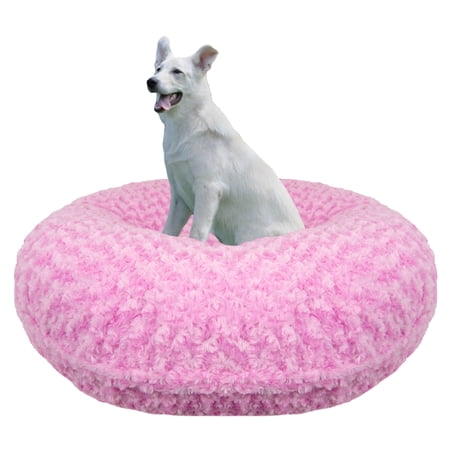 Bessie and Barnie Signature Cotton Candy Luxury Extra Plush Faux Fur Bagel Pet/ Dog Bed