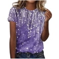 thumbnail image 3 of Ichuanyi Women's Printed Tops Summer Short Sleeve Crew Neck Shirts Casual Blouses for Women Pullover Tops Tee Shirt, 3 of 6