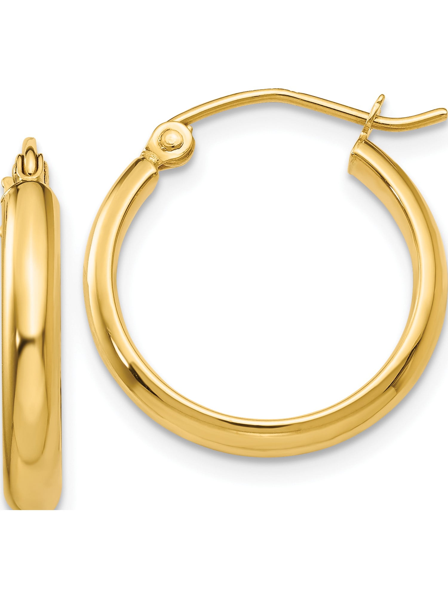 Jewelry by Sweet Pea - Designer 14K Yellow Gold Polished Hoop Earring ...