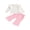 Pink, variant on BemeyourBBs 2Pcs Toddler Baby Girl Valentines Outfit Ruffle Long Sleeve Crew Neck Heart Print T Shirt and BellBottom Flare Pants Set