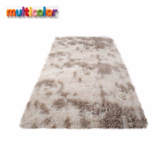 FEOLGEHLY Fluffy Rug Shag Area Rug, Mottling Grey Area Rugs for Bedroom, Large Bedside Rug, Soft Fluffy Shag Entryway Throw Rugs Playmat for Living Room Bedroom Room Home Decor(20" x 63", Khaki)