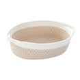 thumbnail image 4 of Cesta tejida con asa Cesta multiusos de cuerda de algodón Cesta de regalo para bebé blanco amarillo blanco, 4 of 9