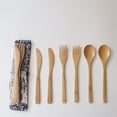 thumbnail image 4 of 3pcs Bamboo Forks Spoons Cutters Set Japanese Style Wood Cutlery Utensils Tableware for Dinner Barbecue (Spoon Fork and Cutter), 4 of 8