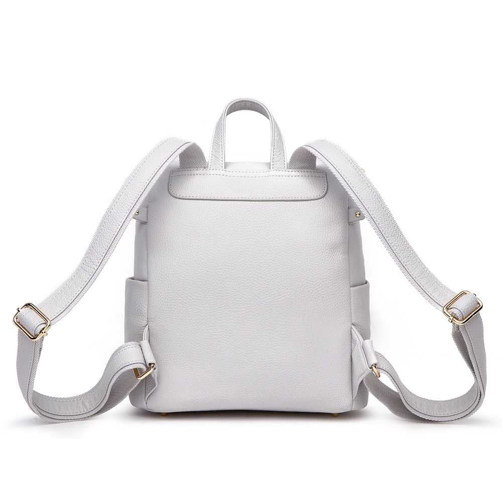Luli Bebe Petit Monaco Diaper Bag Backpack Storage Bag Stylish Vegan Leather | Stone Grey