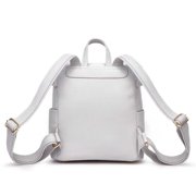 Luli Bebe Petit Monaco Diaper Bag Backpack Storage Bag Stylish Vegan Leather | Stone Grey
