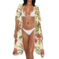 thumbnail image 3 of HELLHERO Polyester Bathing Suit Cover Up for Beach Loose Fashion Floral Hummingbird, 3 of 6