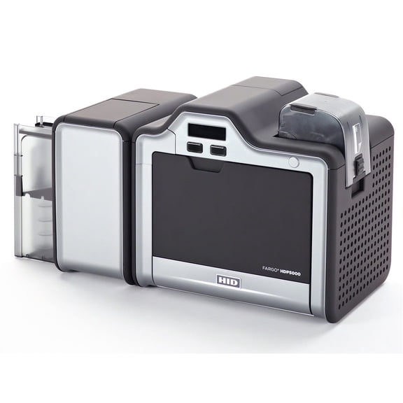 Fargo HDP5000 Double-Sided ID Card Printer with Single-Sided Lamination Module – High Definition Retransfer Printing for Secure ID Cards