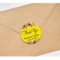 thumbnail image 3 of Darling Souvenir Round 45 Pcs Floral Thank You Stickers Personalized Wedding Bride Groom Names And Date Envelope Seals-Yellow, 3 of 4