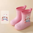 thumbnail image 6 of Kcolen Kids Cartoon Rain Boots Waterproof Non- Outdoor Rain Shoes for Toddler Boys Girls, Lightweight Daily Wear Ages 2-11 Pink, 6 of 7