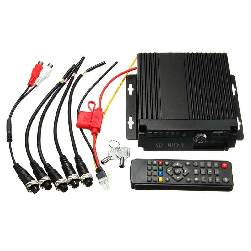 4CH Car Vehicle AHD Mobile DVR Realtime Video//Audio Recorder SD Card w// Remote