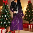thumbnail image 2 of Fewfanhot Women's Zipper Front Robes Floral Print House Dress, Long Sleeve Midi Nightgown with Pockets, Gifts for Her, S-2XL, 2 of 9