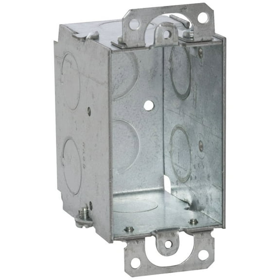 Thomas & Betts 1-Gang Steel Electrical Switch Box G601-UPC - Durable - Silver