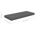 thumbnail image 4 of vidaXL Floating Wall Shelf High Gloss Grey 60x23.5x3.8 cm MDF, 4 of 4