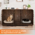 thumbnail image 6 of Blotout 59" Large Cat Litter Box Enclosure for 2 Cats with Power Outlets, Litter Box Furniture Hidden with Double Room, Wooden Cat Washroom Furniture with Lockable Door, Cats House, Brown, 6 of 10