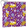 thumbnail image 2 of Purple Floral Flowers Pattern Shower Curtain, Retro Style Waterproof Bath Curtains for Bathroom Decorations, 72 x 72 inches, 2 of 7