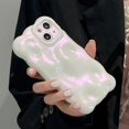 thumbnail image 3 of Funda trasera de teléfono plateada ondulada con textura de meteorito 3D para iPhone 11, 12, 13, 14 Pro Max, funda protectora de lente de cámara completa, 3 of 5