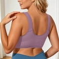 thumbnail image 4 of HNMKIU Plus Size Wirefree Bra Fashion Lace Front Closure Backless Racerback Seamless Comfort Full Coverage Daily Wear Purple - 95E, 4 of 5