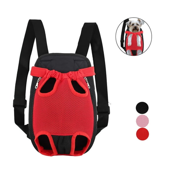 Dog Cat Carrier Backpack Adjustable Frontpack Carrier Outdoor Travel Bag Legs Out Easy-Fit for Small Medium Pets Puppiies