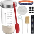thumbnail image 1 of YOPTOP 11Pcs Sourdough Starter Jar Kit with Scale 730ml Heat Resistant Sourdough Starter Container with Metal Lid Wide Mouth Glass Sourdough Fermentation Jar, 1 of 8