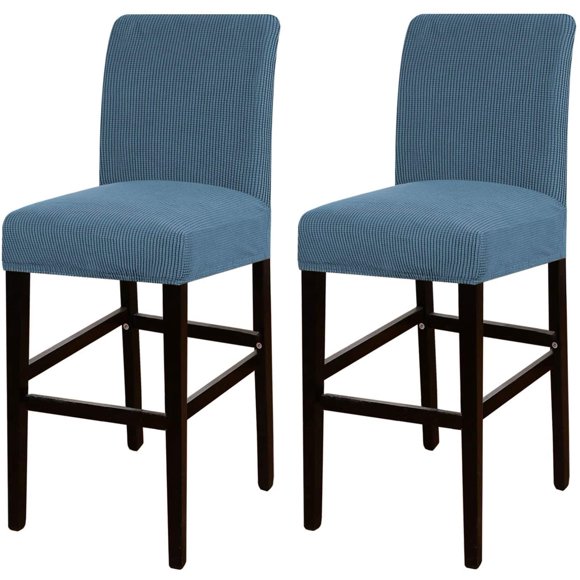 Housse Extensible pour Tabouret de Bar Housse de Tabouret de Comptoir Housse de Chaise de Pub pour Salle à Manger Café Housse de Tabouret de Bar Housse Amovible pour Siège de Chaise de Meuble Tissu Jacquard avec Bas Élastique Ensemble de 2,Dustyblue