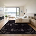 thumbnail image 3 of ODIKA 9'x12' Washable Area Rug Bat Damask Spooky Ornamental Scroll Gothic Scrollwork Horror Flowing Dynamic for Dining Room, Basement, Large Office, Non-Slip Chair-Friendly, 3 of 7