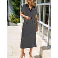 thumbnail image 6 of Women'S Skirt Sets 2 Piece Outfits Summer Casual Striped Short Sleeve Skirt and Top Set Black S, 6 of 9