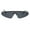 All Black, variant on Funky Disco Flat Top Robotic Metal Half Rim Shield Triangle Sunglasses All Black