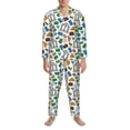 thumbnail image 3 of Honeii Art Of Livings Pattern Mens Pajamas Set,2pcs Men's Lounge Long Sleeve Sleep Shirt and Pajama Bottoms Sleepwear Set,Mens Pjs Sets-X-Large, 3 of 7