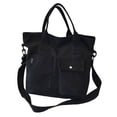 thumbnail image 4 of Bolso tote de lona informal Bolso bandolera Cierre de broche de presión Bolso multis tamaño Bolso bandolera para oficina Negro BLESIY Bolso, 4 of 8