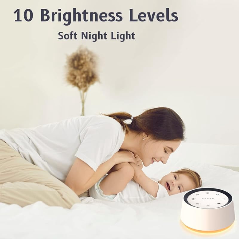 Brown Noise Sound Machine with 30 Soothing Sounds 12 Colors Night Light White for Adults Baby Kids Sleep Machines Memory Function 36 Volume Levels 5 Timers Home Office Travel