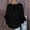 Black women's fall v neck tops a1, variant on Women's Fall Winter V Neck Ruffle Sleeve Button Down Flowy Boho Casual Pullover Tops Blouse Solid Shirts, White 2XL