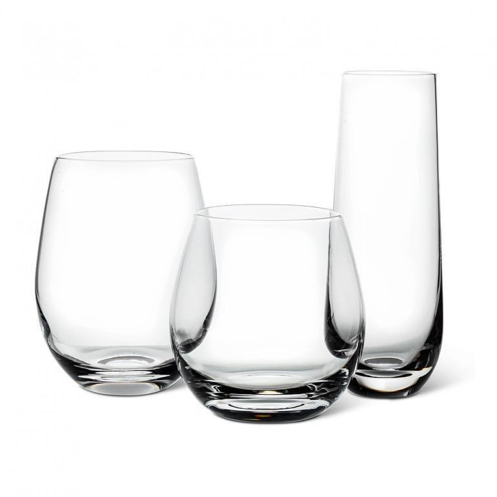 Laser Cut Rim Stemless Flute Glass