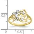thumbnail image 3 of Primal Gold 10 Karat Yellow Gold and White Rhodium-plated Cubic Zirconia Angel with Hearts Ring, 3 of 7