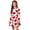 thumbnail image 1 of Robe à Manches Longues pour Fille, Robe Patineuse Évasée pour Fête, Robe Extensible pour Récital de Danse, Robe à Col Rond pour Jouer à l'École, Spectacle, Congé, 1 of 6