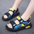 thumbnail image 2 of KPOPLK Kids Sandals Boys Lightweight Non-slip Athletic Sandals with Adjustable Webbing for Hiking Walking Beach Water Sports Size 4.5,Gold, 2 of 9