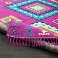 thumbnail image 3 of Hauteloom Franktown Living Room, Bedroom Area Rug - Bohemian/Global - Fuchsia, Aqua, Ivory - 9'2" x 12'2", 3 of 13