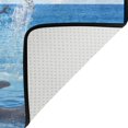 thumbnail image 5 of SKYSONIC 36x24in Summer Bottlenose Dolphin Area Rug, Blue Sea Water Sky Non-Slip Floor Carpet for Indoor Living Dining Room Bedroom, 5 of 7