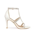 thumbnail image 3 of BLISSFUL STEP Women's Rhinestone Ankle Strap Stiletto High Heel Sandals White (Size 11), 3 of 6