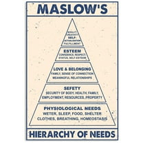 Aikeory Maslow's Hierarchy of Needs Vertical Poster 8x10 Framed Print