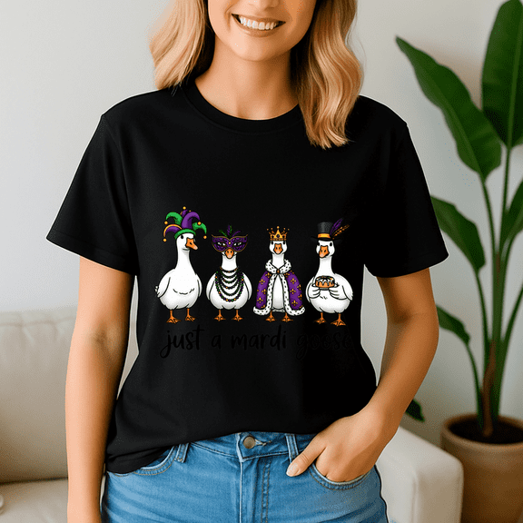 Just A Mardi Goose, Mardi Gras TShirt, Happy Mardi Gras, Holiday Shirt, Fat Tuesday Tee
