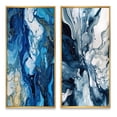 thumbnail image 2 of Designart "Blue Grey Ethereal Elixir IX" Abstract Framed Wall Art Set Of 2 - Blue Abstract Frame Gallery Set For Office Decor, 2 of 6