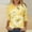 Yellow, variant on Blmnix Pullover Holiday Shirts for Women Plus Size Floral Tshirt Yellow Crew Neck 3/4 Sleeve Sexy Tops for Women,M