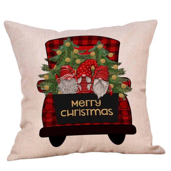 jovat Décorations de Noël Housses de Coussin Poupée Sans Visage Taie d'Oreiller Motif Père Noël