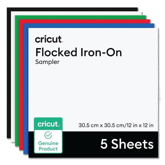 Cricut Classics Sampler 12 in x 12 in Multicolor Flocked Vinyl Sheets 5 Count