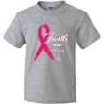 thumbnail image 3 of Inktastic Faith Over Fear Breast Cancer Awareness with Pink Ribbon Youth T-Shirt, 3 of 5