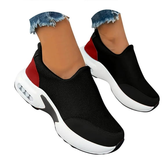 Mepaouo Women's Walking Shoes Slip on Sock Sneakers Ladies Nursing Work Air Cushion Running Tennis Shoes